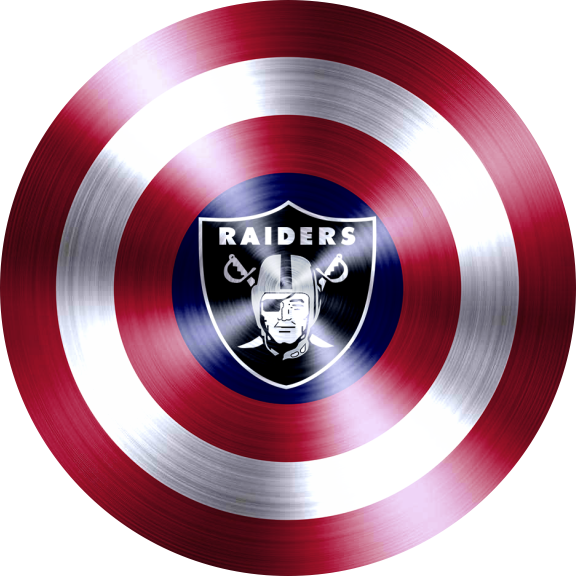 Captain American Shield With Oakland Raiders Logo vinyl decal